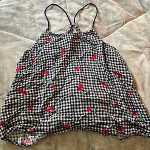 Cherry Plaid Print Tanktop